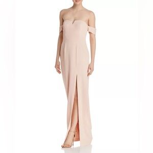 Aidan Mattox Off-the-Shoulder Crepe Gown (Size 10)